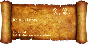 Kis Miron névjegykártya